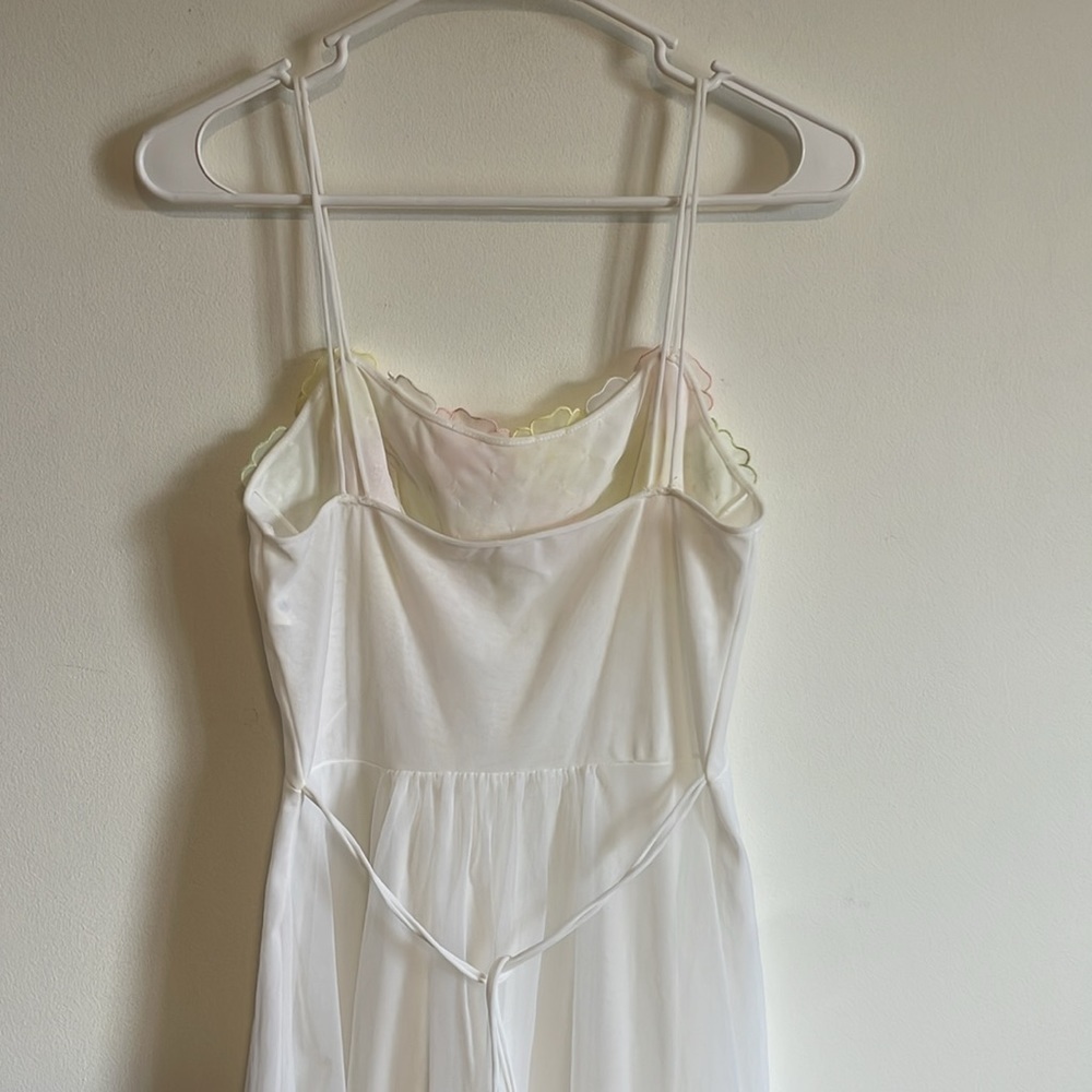 Warner’s Chemise Nightie SM White Romantic Appliqué VTG Slip Floral Chiffon - Picture 6 of 15